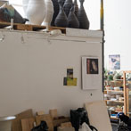 Penny Withers at work in her studio at Yorkshire Art Space’ Persistence Works in Sheffield 2017